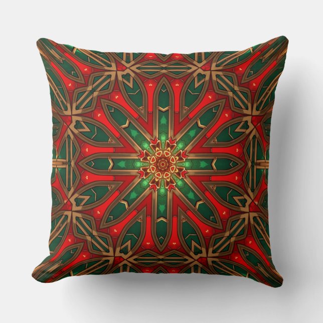 Red Green Decorative Throw Pillow (Front)