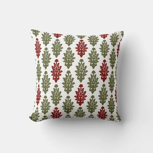 Red/Green Designer Christmas Pillow (Front)