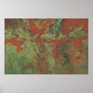 Red & Green digital abstract Poster