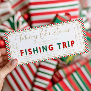 Red Green Fishing Trip Christmas Gift Voucher Card
