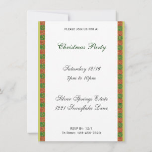 Red Green Fleur de Lis Custom Holiday 4.5x6.25 Invitation