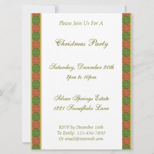 Red Green Fleur de Lis Custom Holiday 6.5x8.75 Invitation