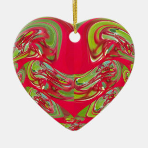 Red & Green Flora Vintage Hakuna Matata Gifts Ceramic Tree Decoration