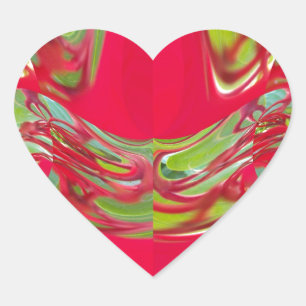 Red & Green Flora Vintage Hakuna Matata Gifts Heart Sticker