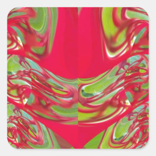 Red & Green Flora Vintage Hakuna Matata Gifts Square Sticker