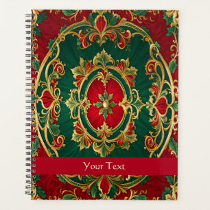 Red Green Floral Christmas Holiday Planner