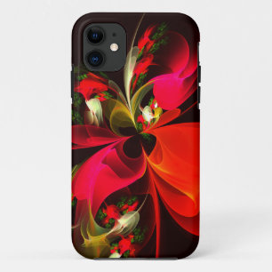Red Green Floral Modern Abstract Art Pattern #02 Case-Mate iPhone Case