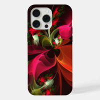 Red Green Floral Modern Abstract Art Pattern #02