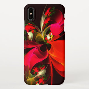 Red Green Floral Modern Abstract Art Pattern #02 iPhone XS Max Case