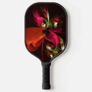 Red Green Floral Modern Abstract Art Pattern #02 Pickleball Paddle