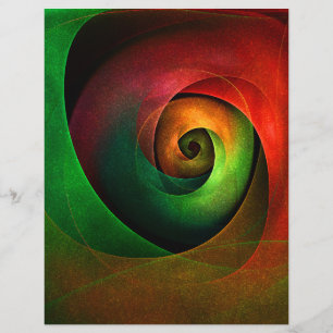 Red Green Floral Modern Abstract Art Pattern #21