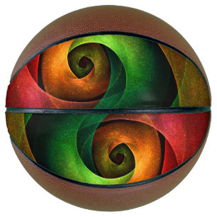 Red Green Floral Modern Abstract Art Pattern #21 Basketball