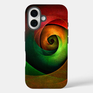 Red Green Floral Modern Abstract Art Pattern #21 iPhone 16 Case