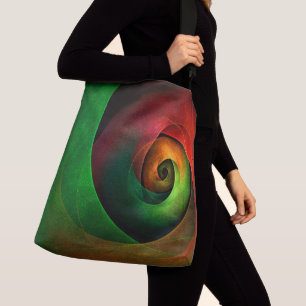 Red Green Floral Modern Abstract Art Pattern #21 Crossbody Bag