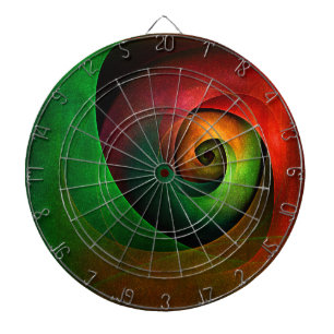 Red Green Floral Modern Abstract Art Pattern #21 Dartboard