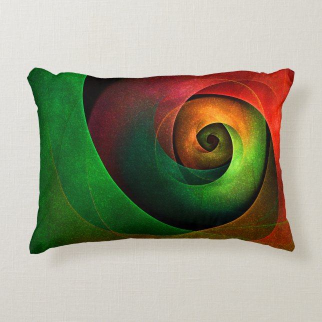 Red Green Floral Modern Abstract Art Pattern #21 Decorative Cushion (Front)