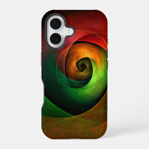 Red Green Floral Modern Abstract Art Pattern #21 iPhone 16 Case