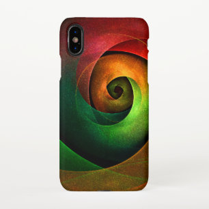 Red Green Floral Modern Abstract Art Pattern #21 iPhone X Case