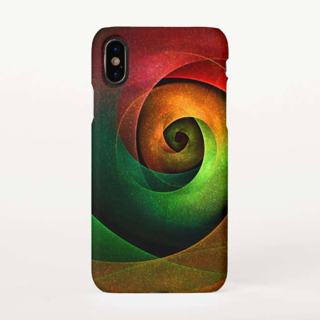 Red Green Floral Modern Abstract Art Pattern #21 iPhone Case (Back)