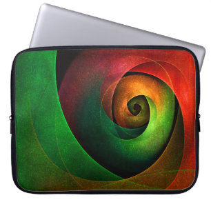 Red Green Floral Modern Abstract Art Pattern #21 Laptop Sleeve