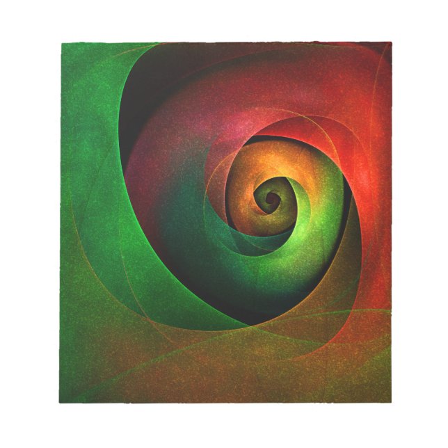 Red Green Floral Modern Abstract Art Pattern #21 Notepad (Front)