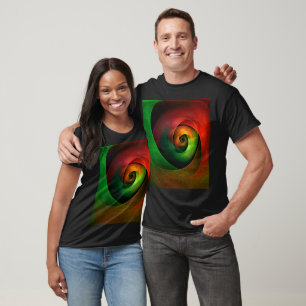 Red Green Floral Modern Abstract Art Pattern #21 T-Shirt