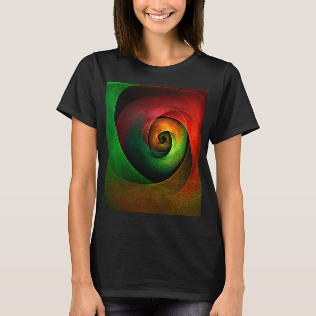Red Green Floral Modern Abstract Art Pattern #21 T-Shirt (Front)