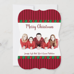 Red & Green Gems Holiday Custom Photo & Greetings Card