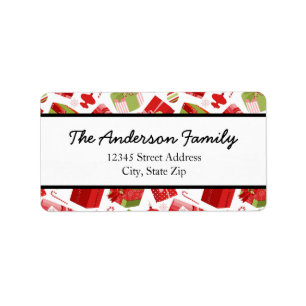 Red & Green Gifts - Address Labels