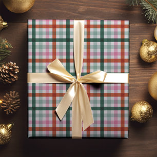 Red Green Gingham Wrapping Paper