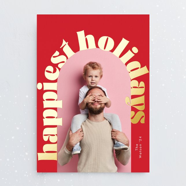 red green gold bold text arch photo christmas (Creator Uploaded)