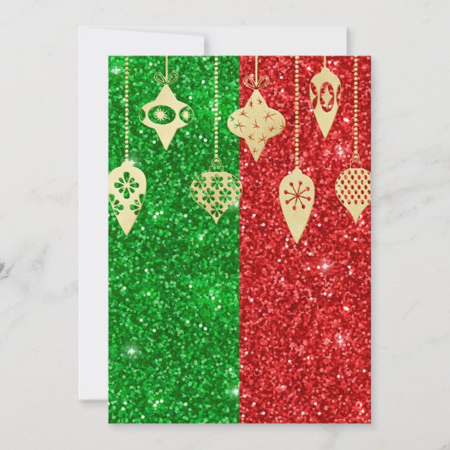 Red Green Gold Christmas Card (Front)