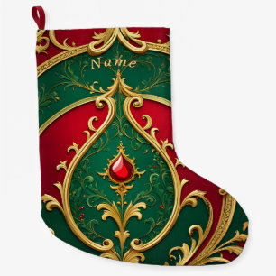 Red Green Gold Christmas Holiday Stocking