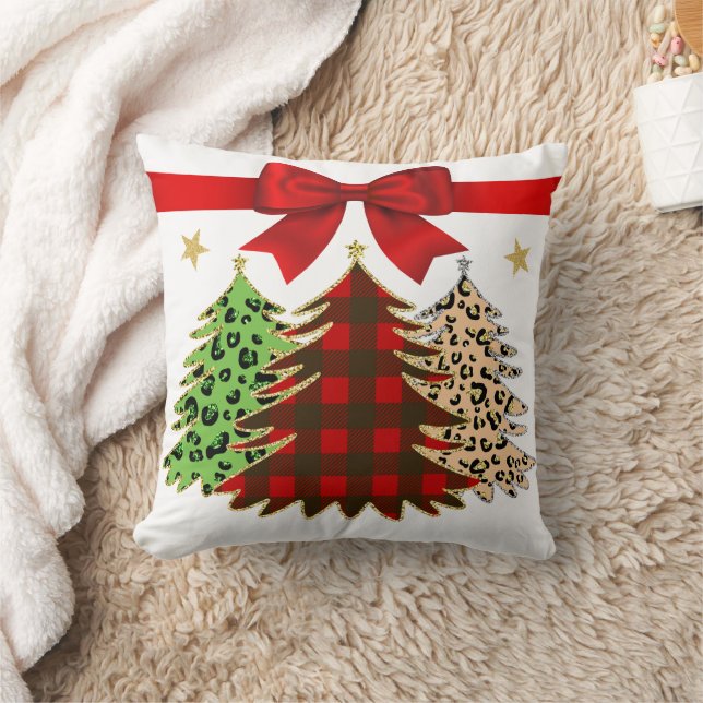 Red, Green, Gold Christmas Tree Double-sided Cushion (Blanket)