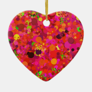 Red Green Gold & Pink Dots Decorative Ornament