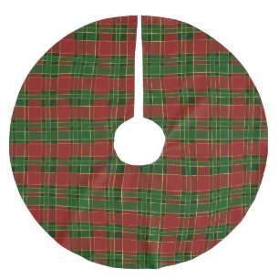 Red Green Gold Plaid      Brushed Polyester Tree Skirt
