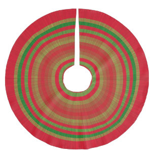 Red Green Gold Rings Brushed Polyester Tree Skirt