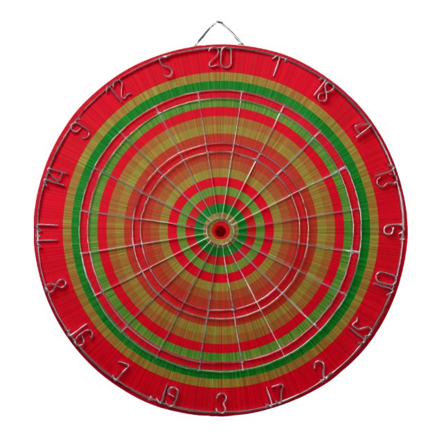 Red Green Gold Rings Dartboard (Front)