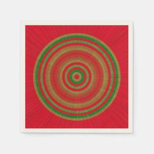 Red Green Gold Rings Napkin