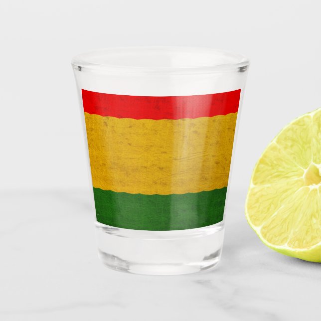 Red Green Gold Shot Glass (Front)