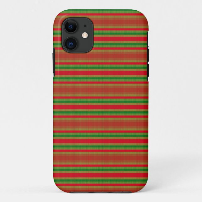 Red Green Gold Stripes Case-Mate iPhone Case (Back)