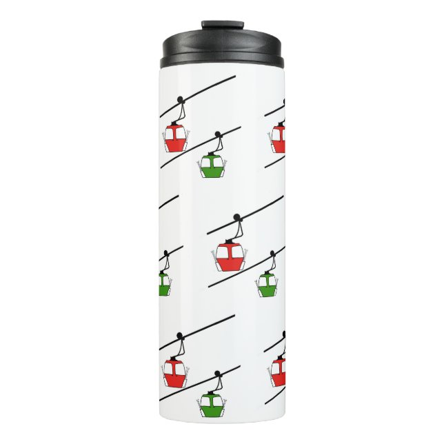 Red & green gondolas on thermal tumblers (Front)
