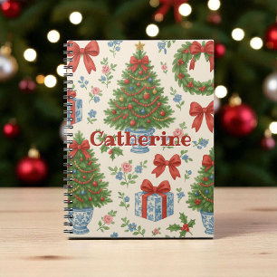Red Green Grandmillennial Holiday Notebook