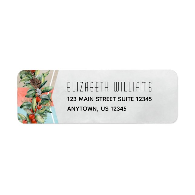 Red Green Grey Christmas Return Address (Front)