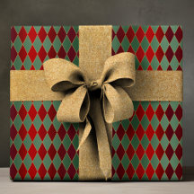 Red Green Harlequin Luxury Christmas Pattern
