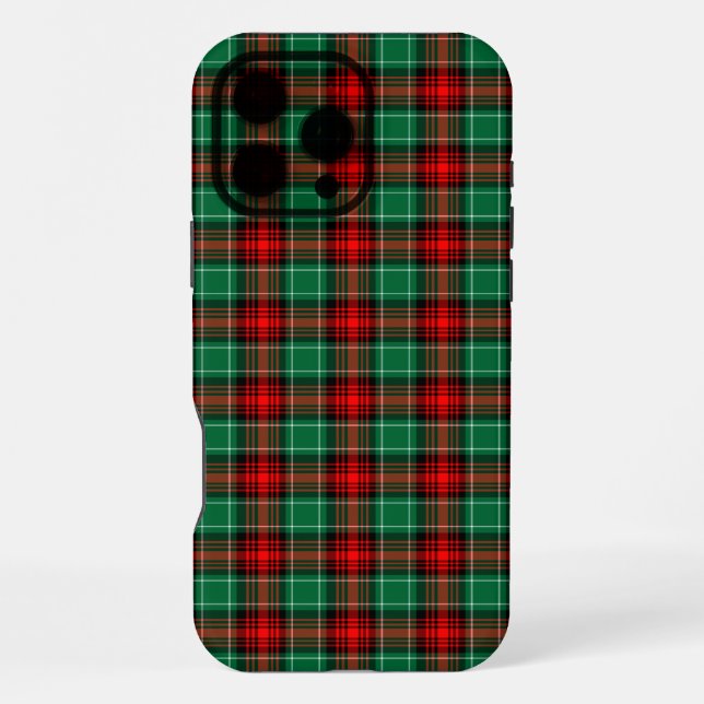 Red Green Holiday Plaid Pattern iPhone Case (Back)