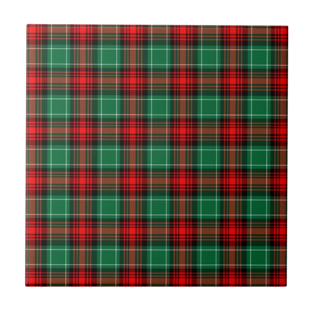 Red Green Holiday Plaid Tile (Front)