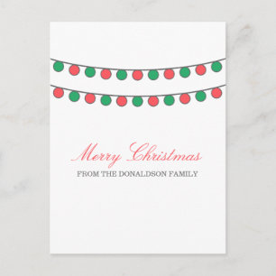 Red Green Holiday String of Lights Postcard