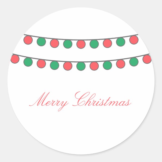 Red Green Holiday String of Lights Stickers (Front)