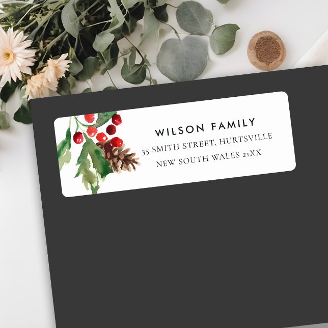 RED GREEN HOLLY BERRY PINE CONE NEW YEAR ADDRESS (Creator Uploaded)